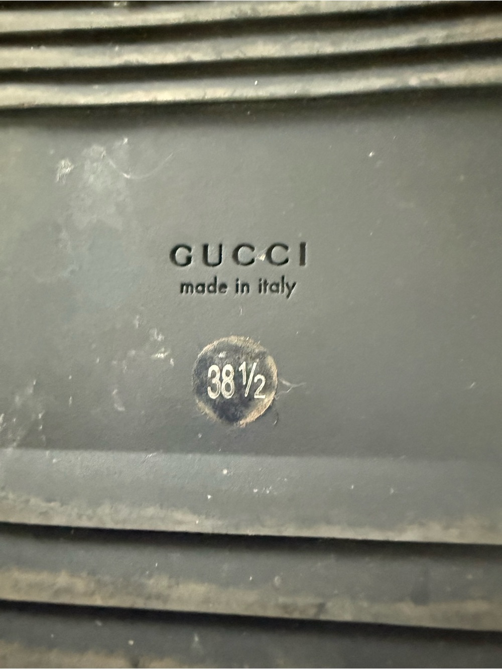 Excellent Preowned Condition Authentic Gucci Monogram Cross-Strap Wedge Slides - Picture 15 of 16